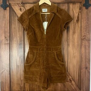 NWT Show Me Your MuMu Saddle Brown Outlaw Romper Small